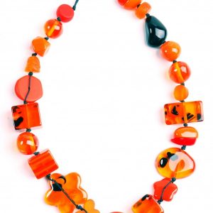 RESIN NECKLACE MULTIBEAD MEDIUM "INDIANA" 70CM