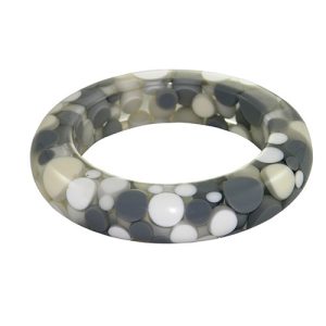 B1726 - RESIN BRACELET 0,7CM BANGLE SHINNY SPOTTED BANGLE