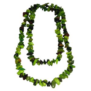N3571 - RESIN NECKLACE ONE STRAND SMALL BEAD LONG "ORIENT EXPRESS"